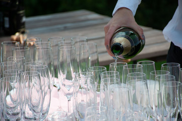 Bottles of champagne  for toast