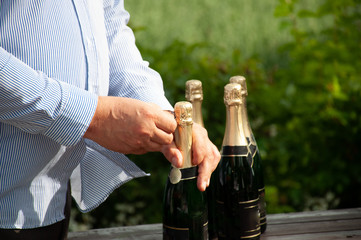 Bottles of champagne  for toast