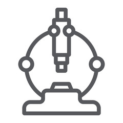 Microscope line icon, scientific and equipment, laboratory magnify sign, vector graphics, a linear pattern on a white background.