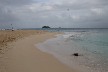 Cloudy beach