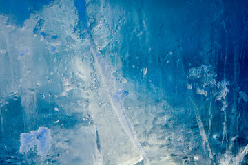 The texture of the ice. The frozen water.Winter background  