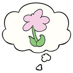 cute cartoon flower and thought bubble