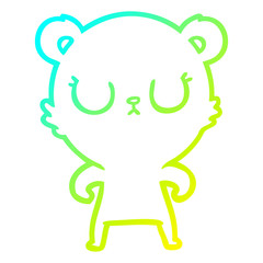 cold gradient line drawing peaceful cartoon bear