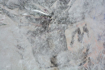 The texture of the ice. The frozen water.Winter background  