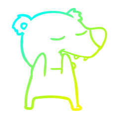 cold gradient line drawing cartoon bear