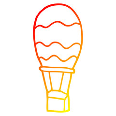 warm gradient line drawing cartoon hot air balloon