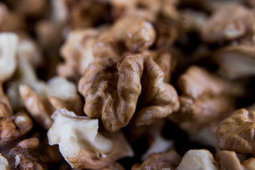 walnuts kernel on a gray wooden board