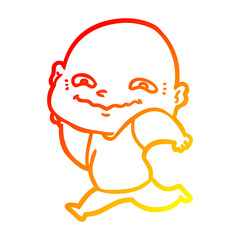 warm gradient line drawing cartoon creepy guy