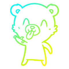 cold gradient line drawing rude cartoon bear