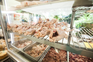 Fresh chicken meat for sale at local food markets