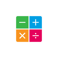 Business, calculator icon. Vector illustration, flat design.