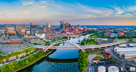 Nashville Tennessee TN Aerial Panorama