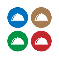 Food cover icon. Vector illustration, flat design.