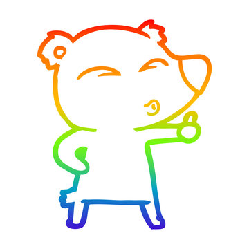recommend clip art: rainbow gradient line drawing cartoon whistling bear