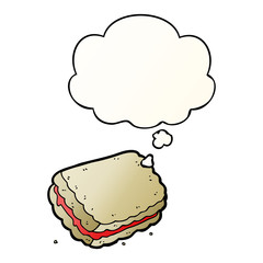 cartoon biscuit and thought bubble in smooth gradient style