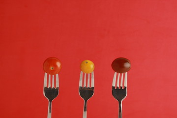 Three varieties of cherry tomatoes