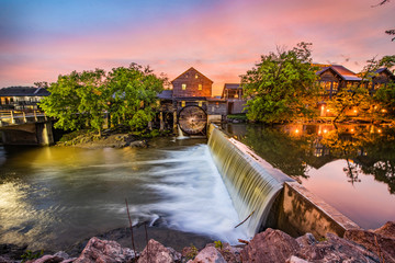 Pigeon Forge Tennessee TN Old Mill at Sunrise