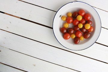 Three varieties of cherry tomatoes
