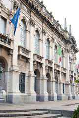 Close up of facade of the building of the University of the Polytechnic