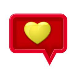 3D icon speech bubble with heart