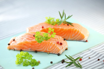 fresh raw salmon fillet