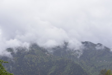 clouds over mountains