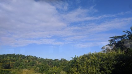 landscape with blue sky and clouds