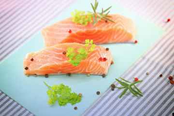 fresh raw salmon fillet