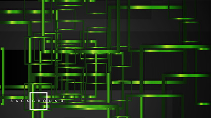 Vector Modern Abstract Squares Backgrounds . with a black and green metal color gradient. eps 10 template