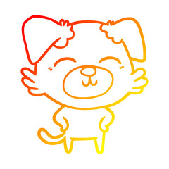 warm gradient line drawing cartoon dog