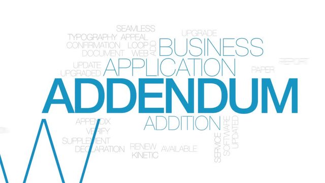 Addendum animated word cloud. Kinetic typography.