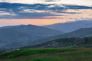 Fototapeta premium Colorful sunset in the mountains