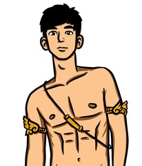 Fototapeta premium art cute sexy man on white background