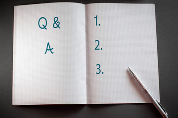 Word writing text Q And A. Business photo showcasing a period of time or an occasion when someone...