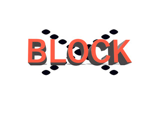 Block in large text