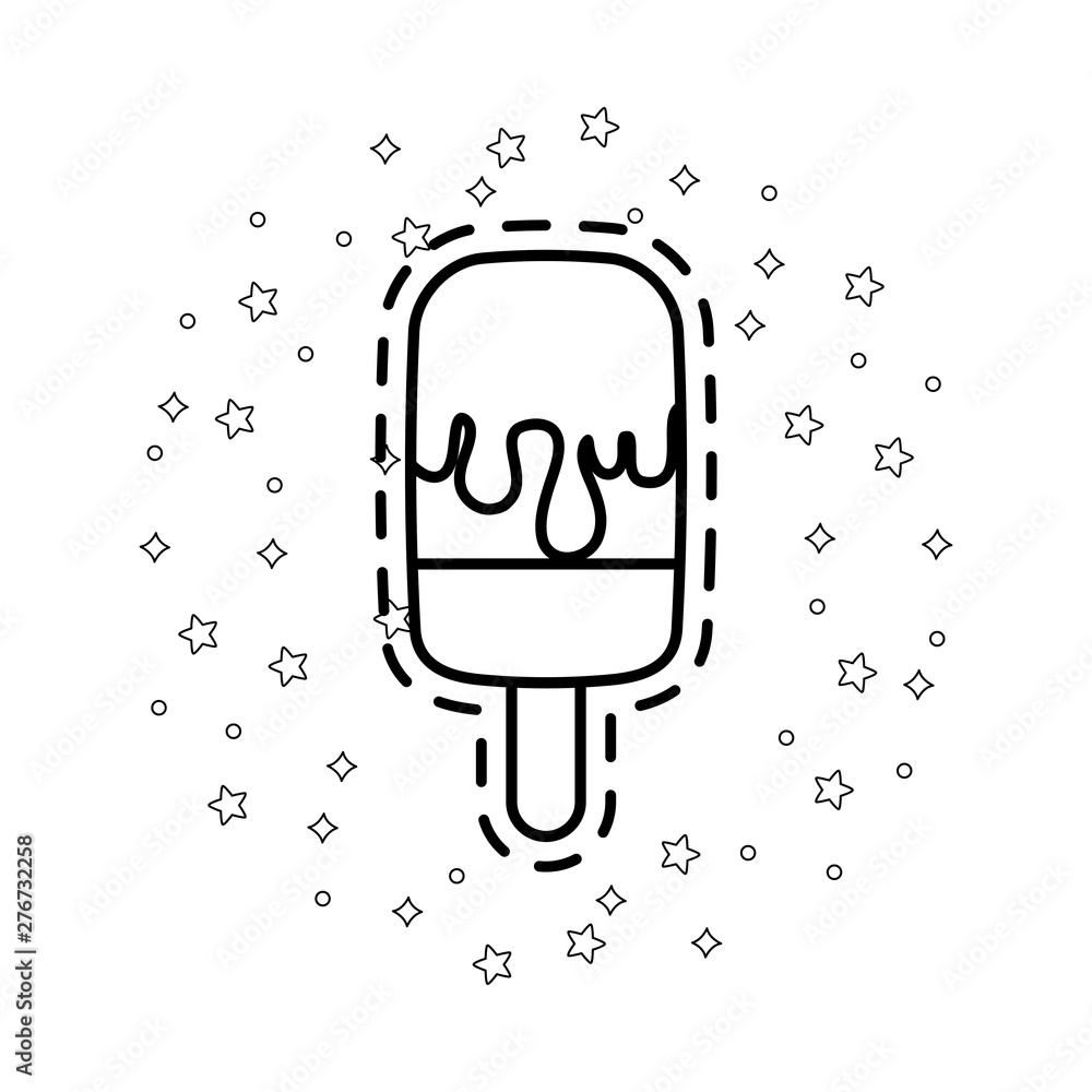 Poster patch with ice cream in stick