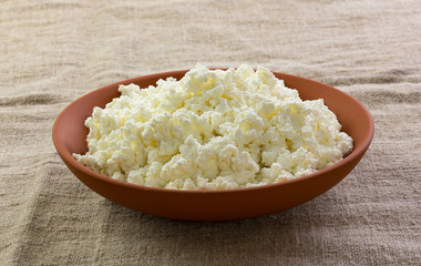 curd in a plate isolated white background