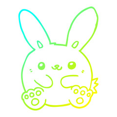 cold gradient line drawing cartoon rabbit