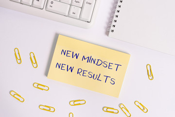 Conceptual hand writing showing New Mindset New Results. Concept meaning obstacles are...