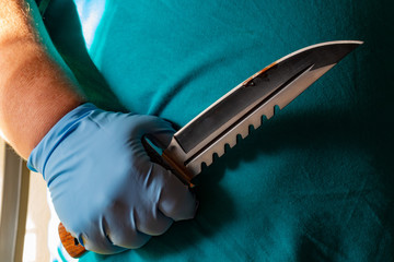 attack with a hunting knife