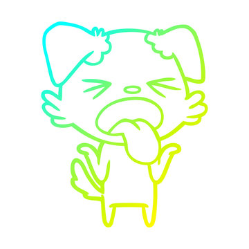 recommend clip art: cold gradient line drawing cartoon disgusted dog shrugging shoulders