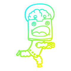 cold gradient line drawing cartoon robot