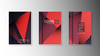 Gradient minimal geometric pattern. design a triangular cover background with red and black