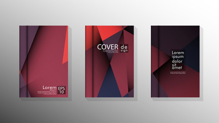 Gradient minimal geometric pattern. design a triangular cover background with red and black