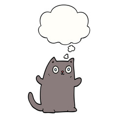 cartoon cat and thought bubble