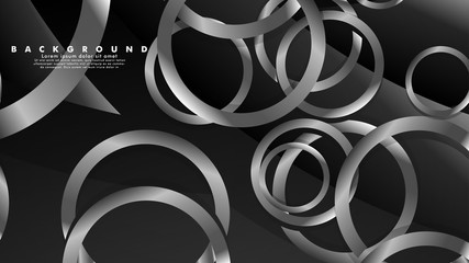 Abstract metal vector background with luxurious shiny gray circles
