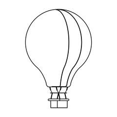 Hot air balloon isolated symbol in black and white