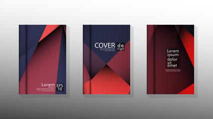 Gradient minimal geometric pattern. design a triangular cover background with red and black