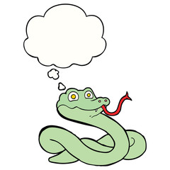 cartoon snake and thought bubble