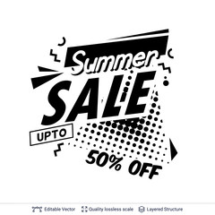 Obraz premium Summer ad sale text in pop-art style.